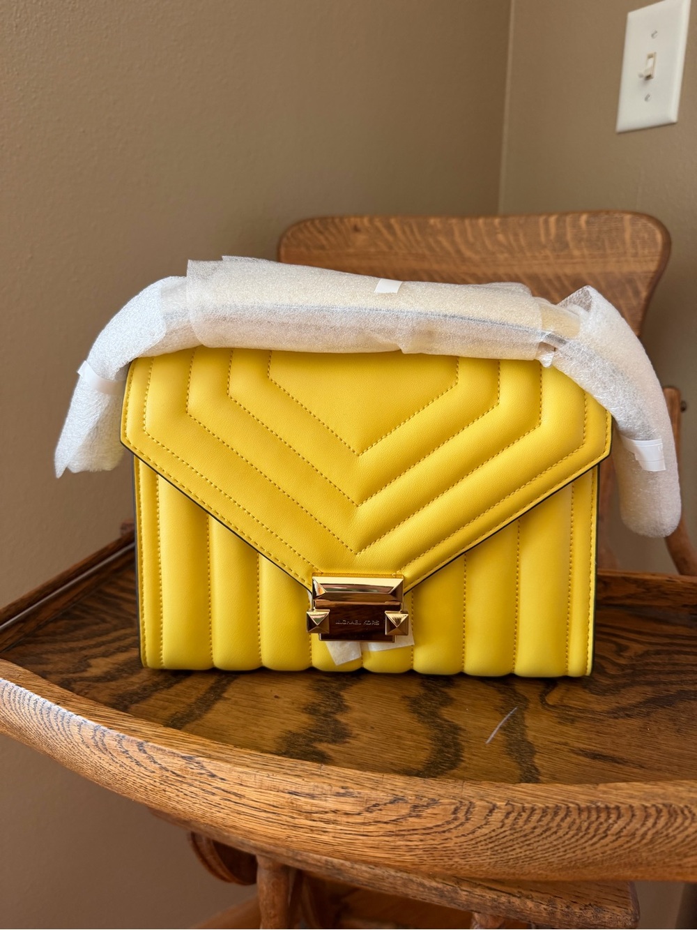 NWT Michael Kors Whitney Medium Flap Chain Shoulder Bag (Golden Yellow)